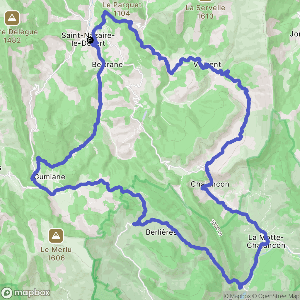 Saint-Nazaire-le-Désert : carte du parcours de randonnée - France