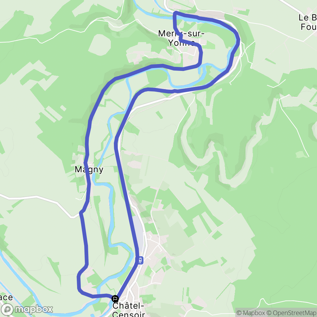 Châtel-Censoir : carte du parcours de randonnée - France