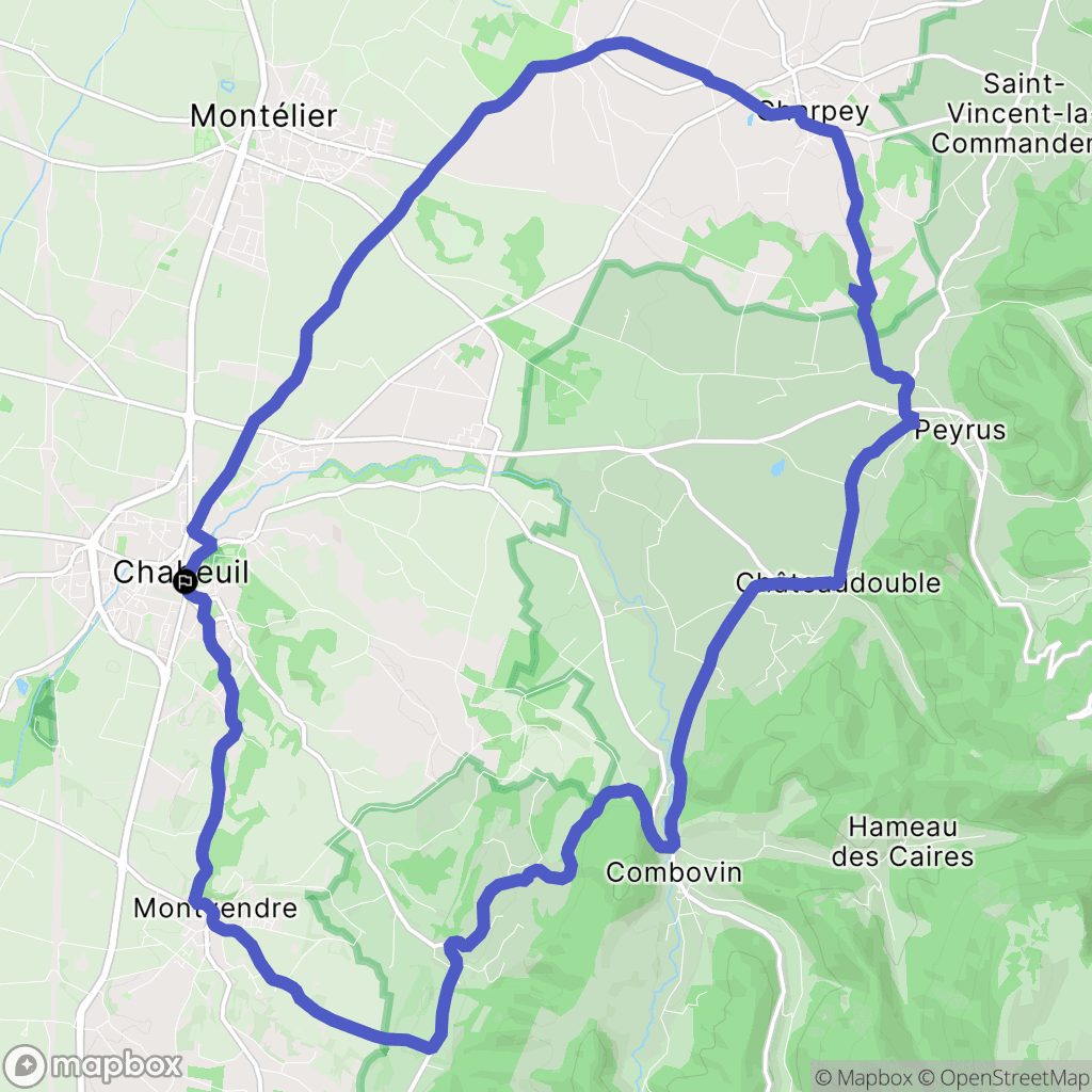 Chabeuil : carte du parcours de randonnée - France