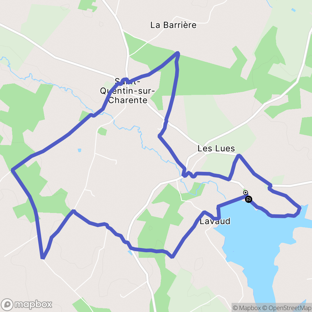 Saint-Quentin-sur-Charente : carte du parcours de randonnée - France