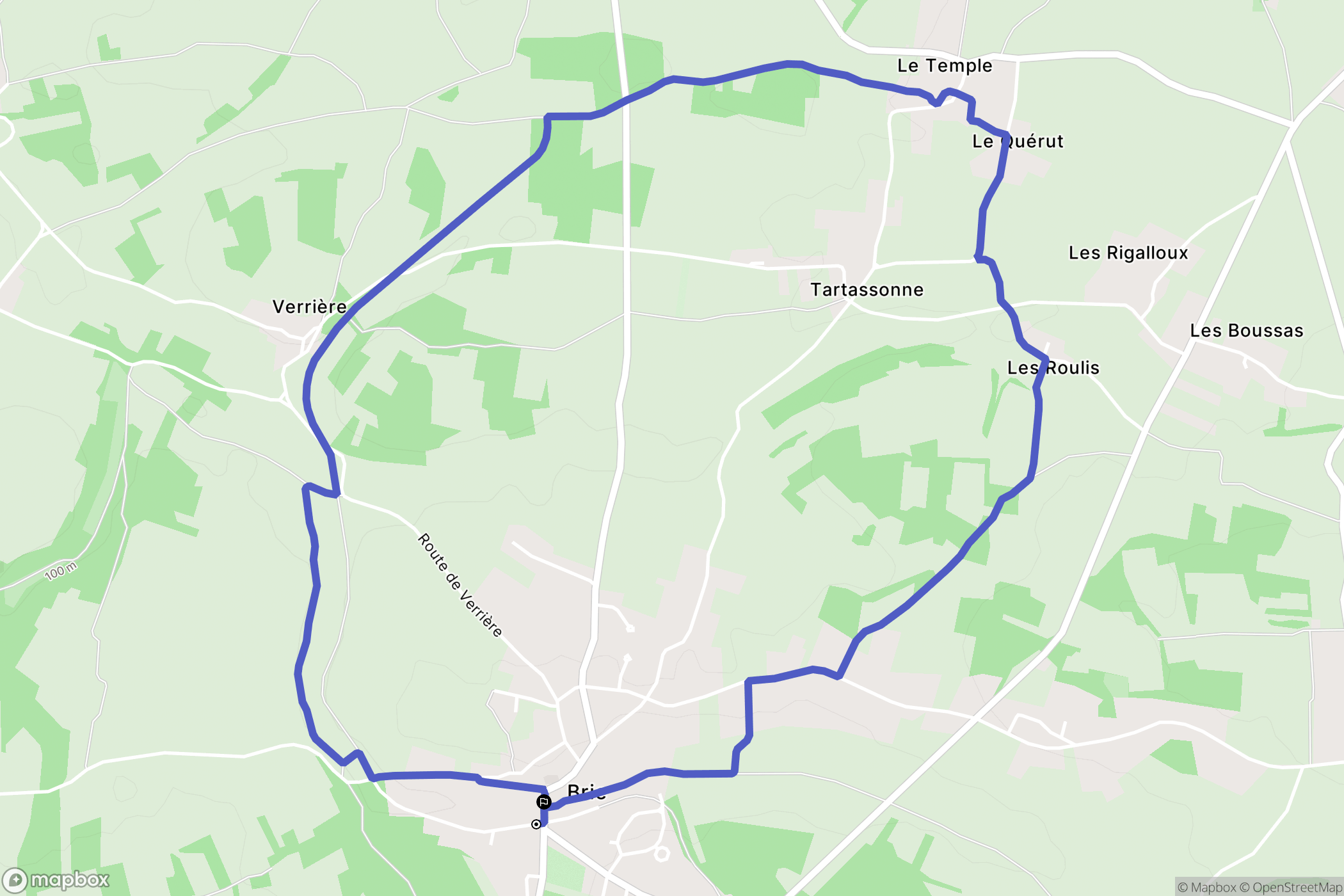 Brie : carte du parcours de randonnée - France