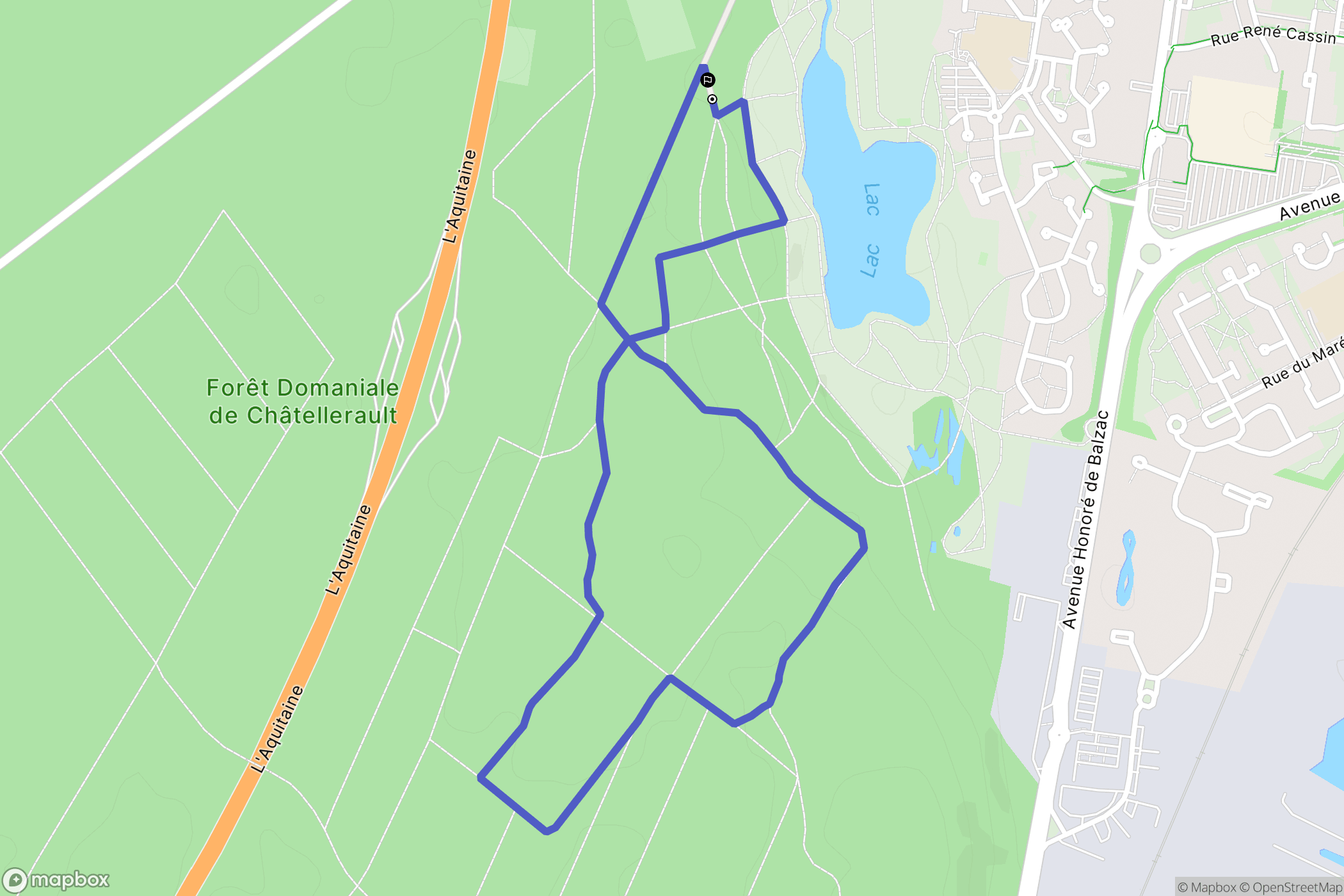 Châtellerault : carte du parcours de randonnée - France