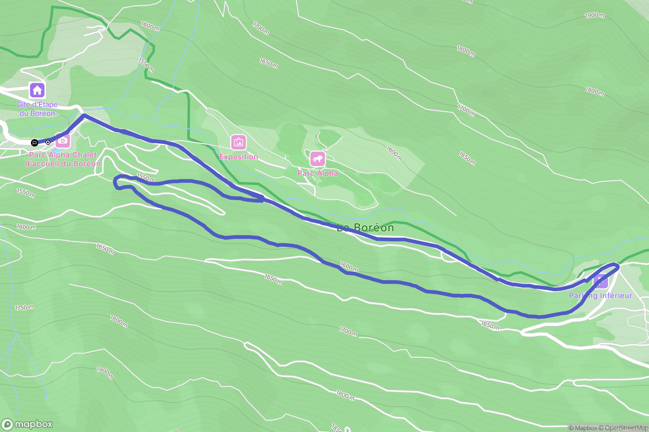 Saint-Martin-Vésubie : carte du parcours de randonnée - France