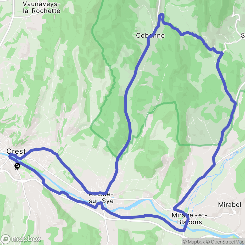 Crest : carte du parcours de randonnée - France