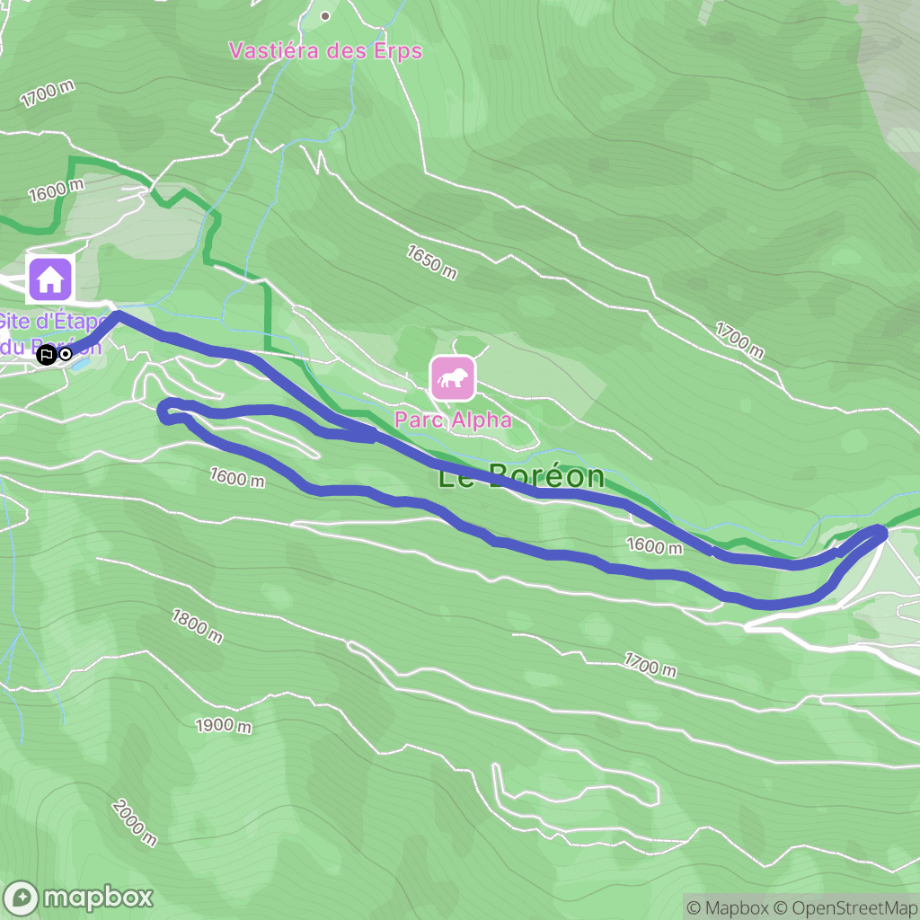 Saint-Martin-Vésubie : carte du parcours de randonnée - France