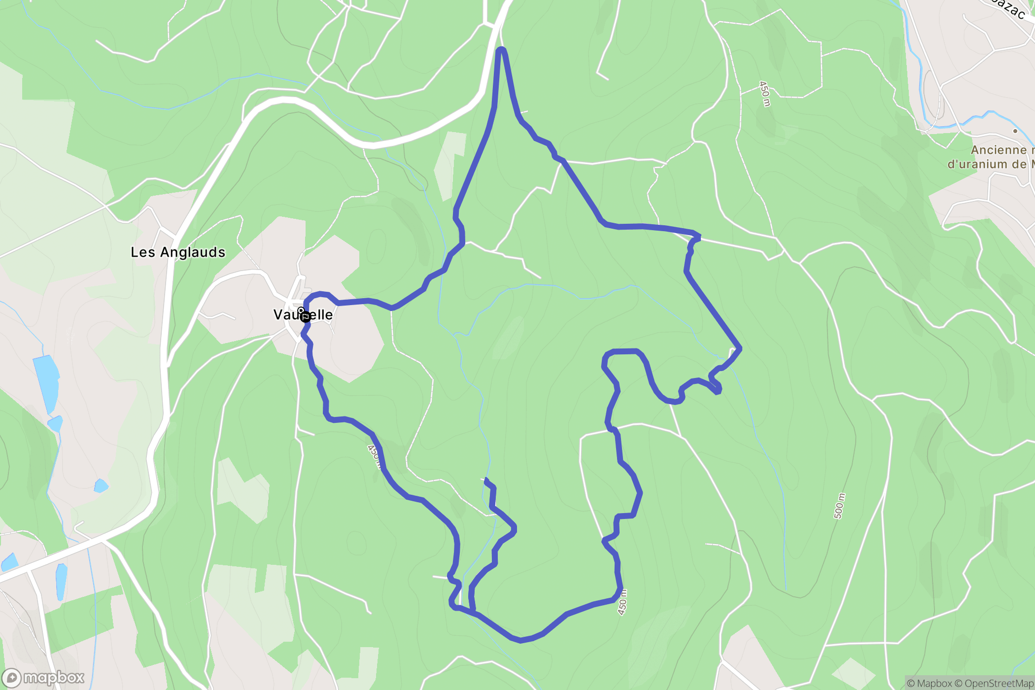Compreignac : carte du parcours de randonnée - France