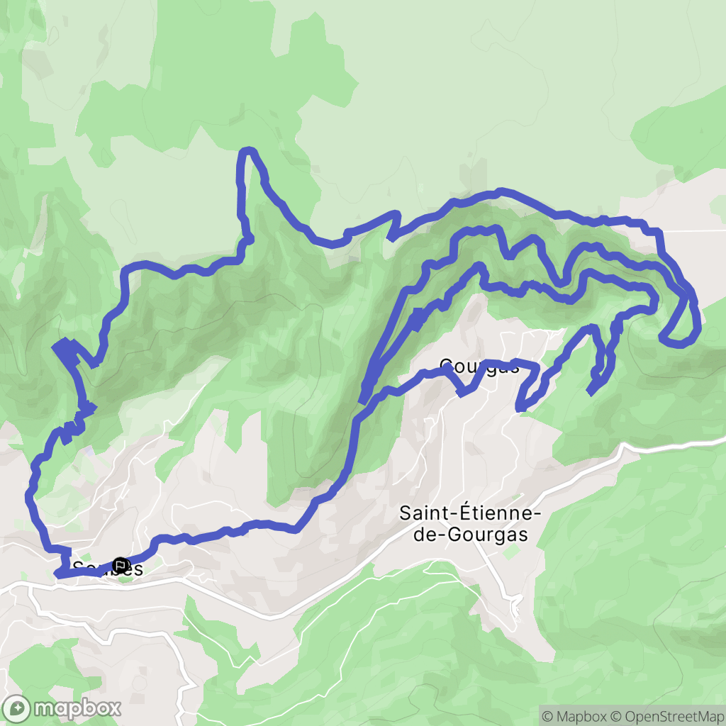 Soubès : carte du parcours de randonnée - France