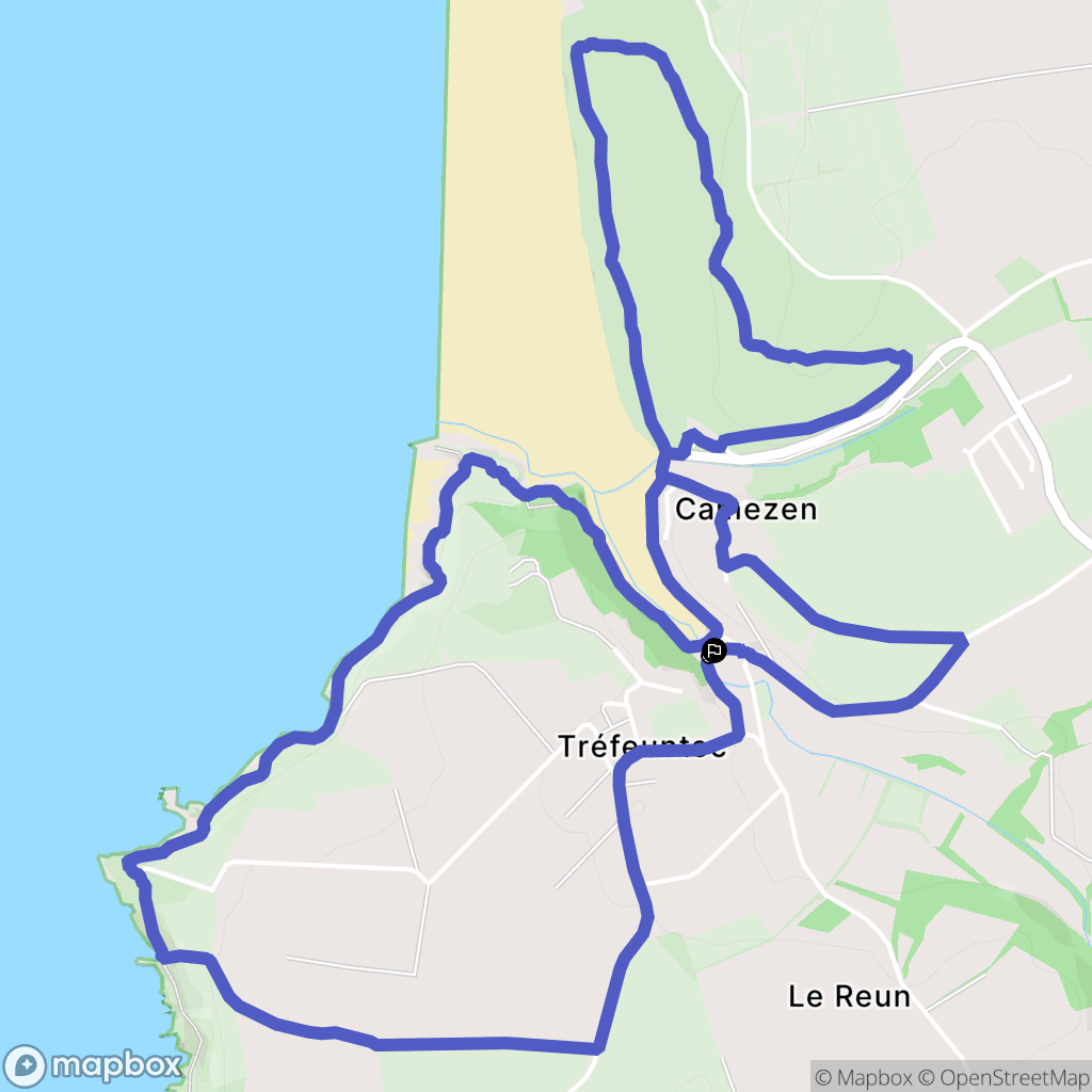 Plonévez-Porzay : carte du parcours de randonnée - France
