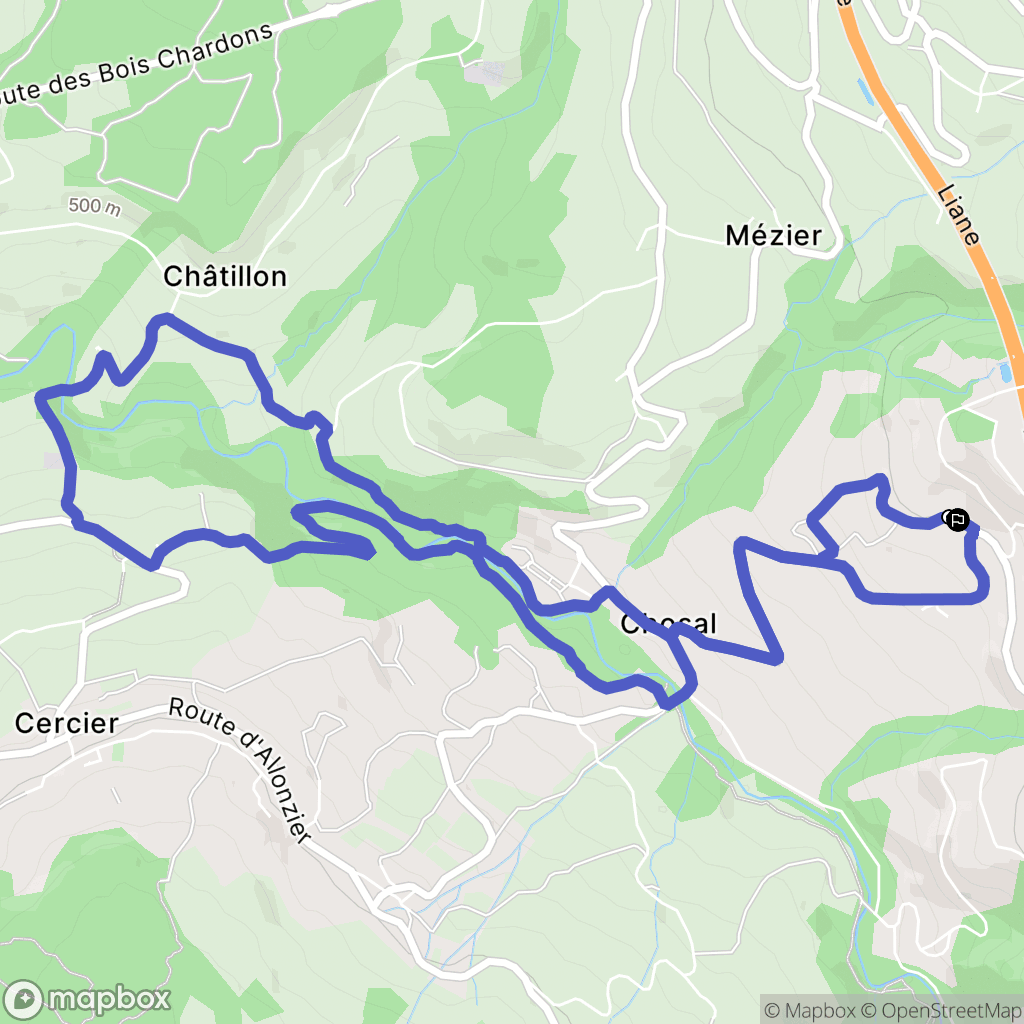 Cruseilles : carte du parcours de randonnée - France