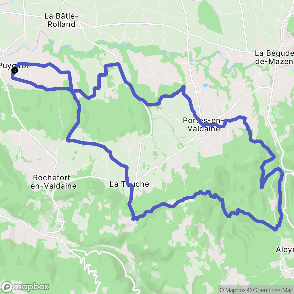 Puygiron : carte du parcours de randonnée - France