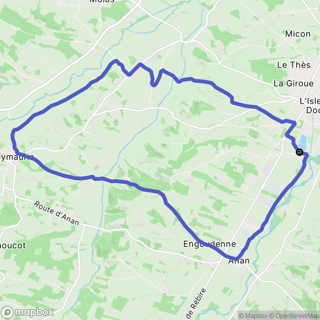 L'Isle-en-Dodon : carte du parcours de randonnée - France