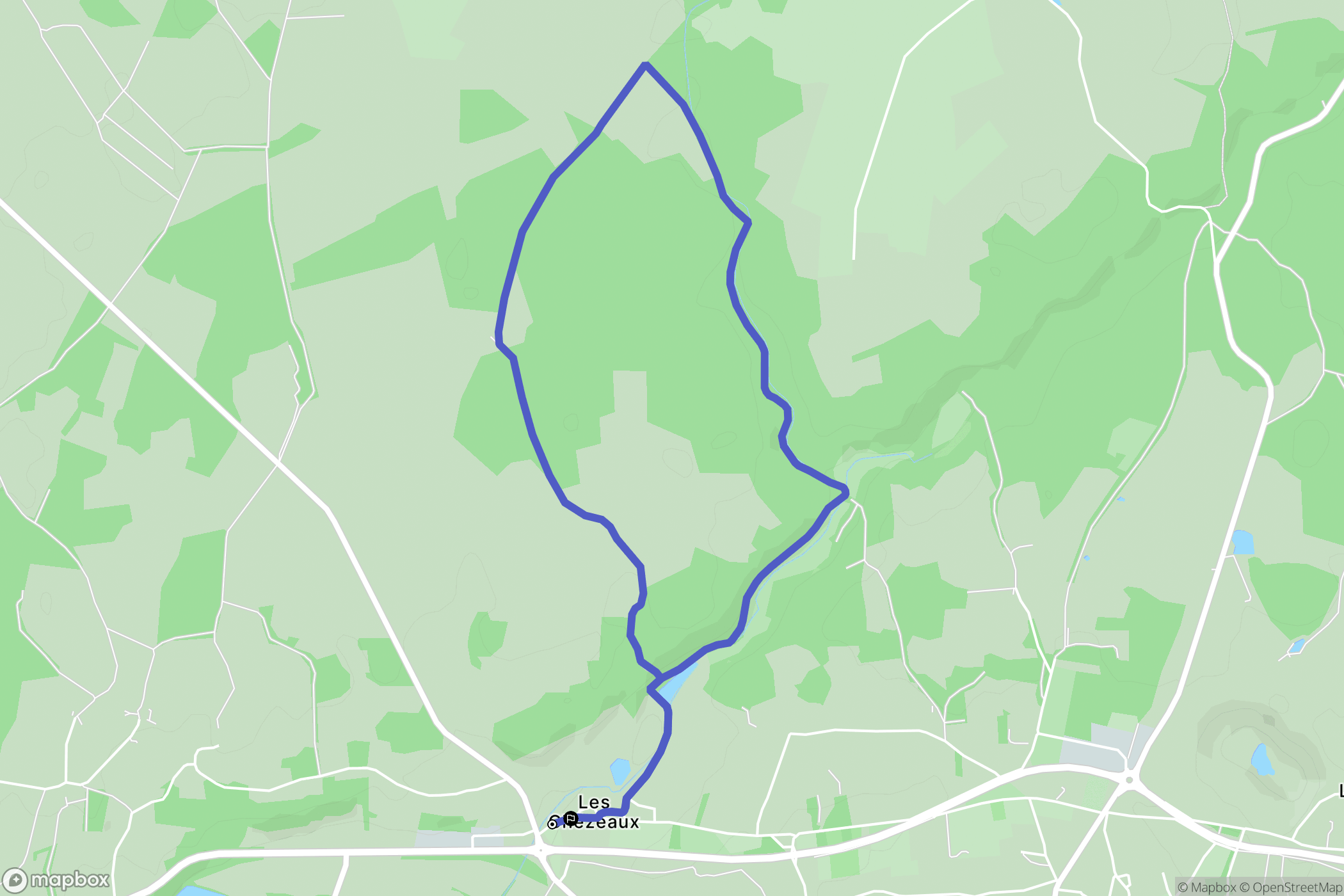 Rivarennes : carte du parcours de randonnée - France
