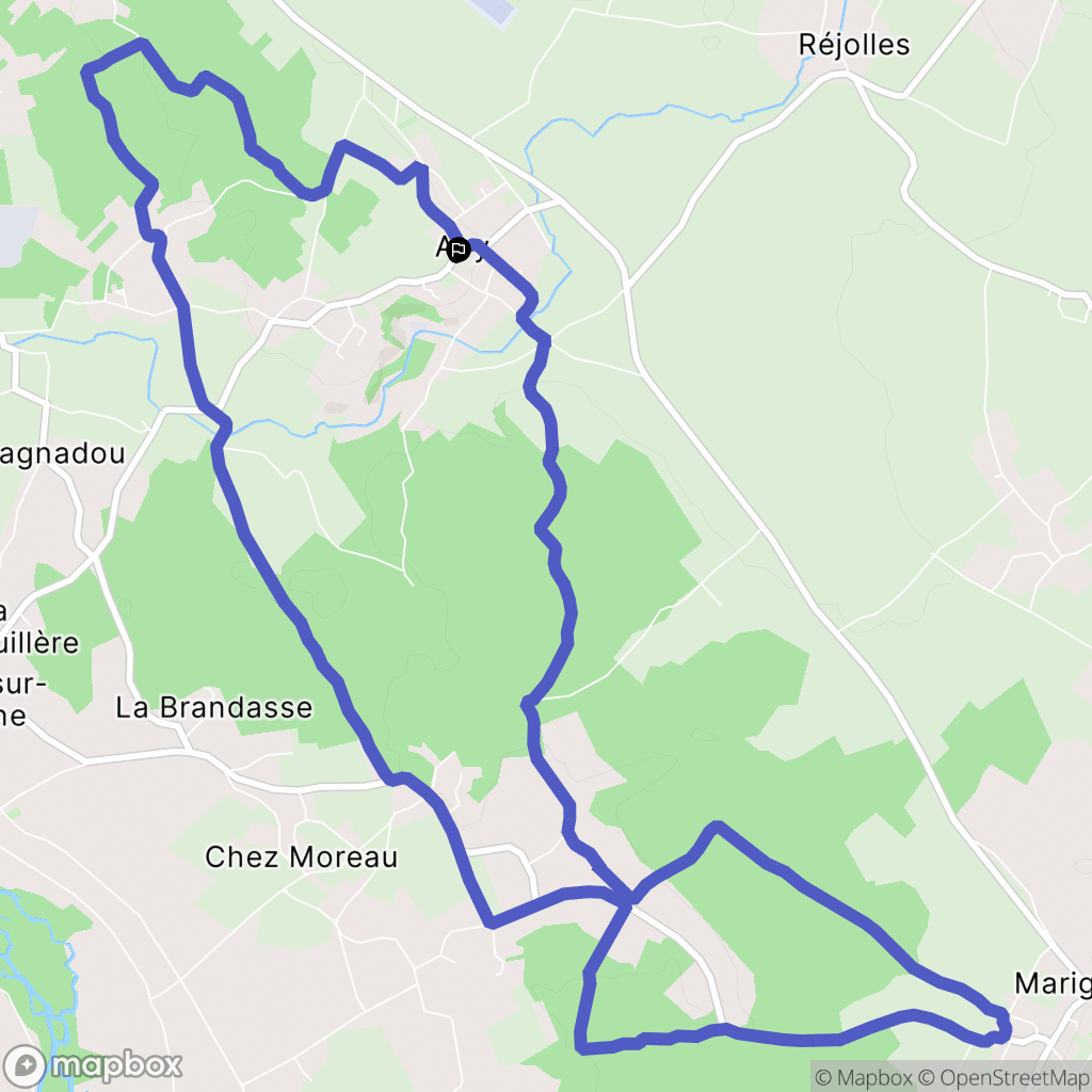 Avy : carte du parcours de randonnée - France