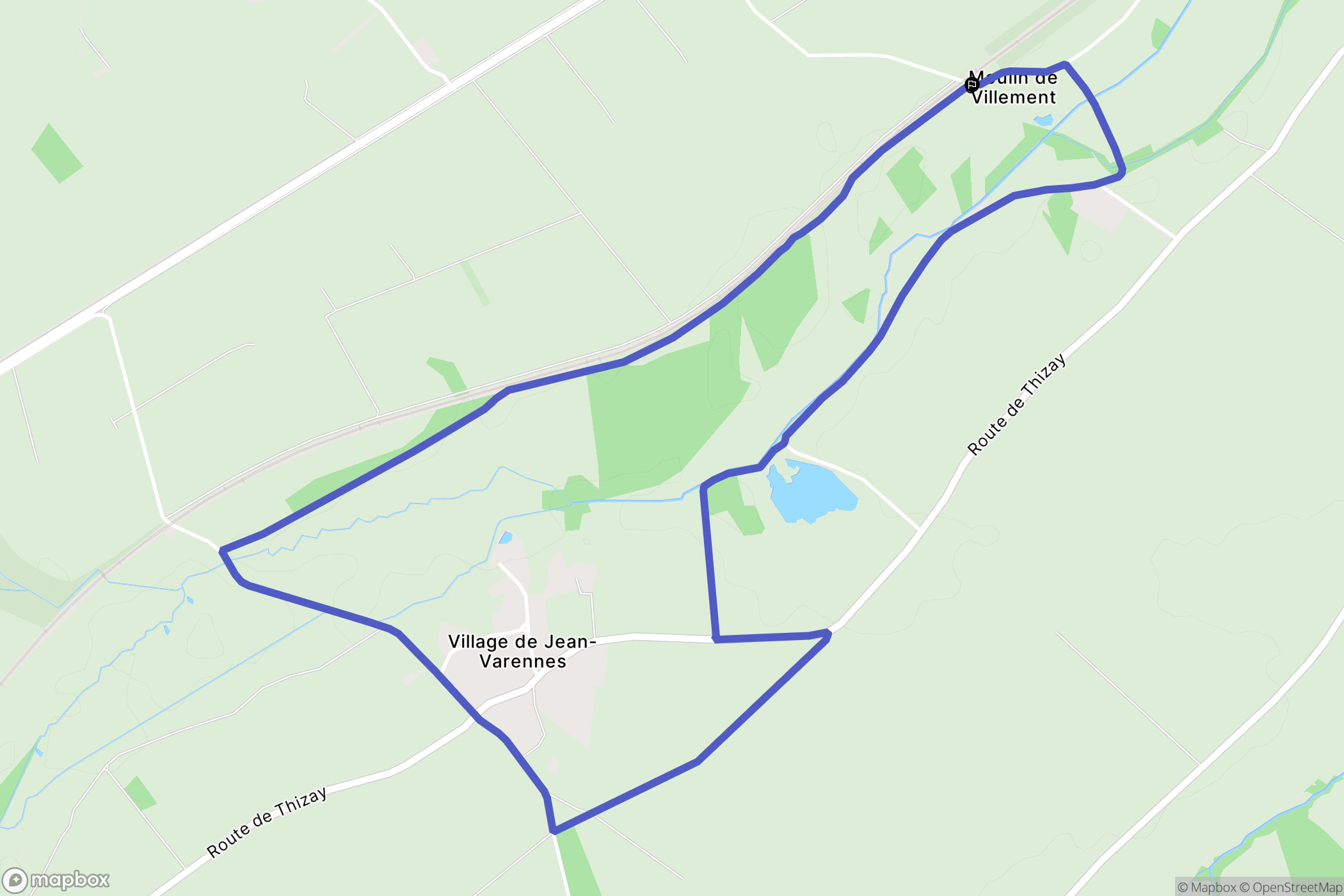 Saint-Aoustrille : carte du parcours de randonnée - France