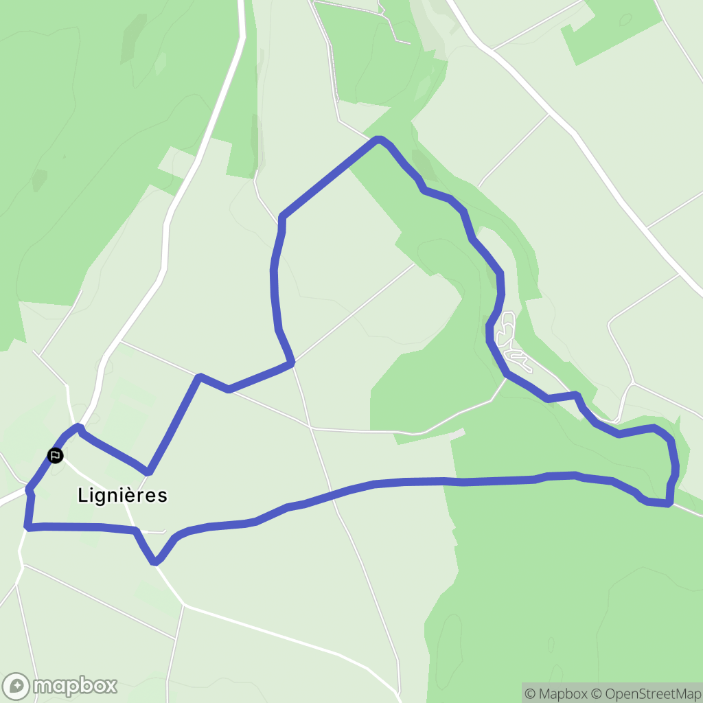 Lignières : carte du parcours de randonnée - France