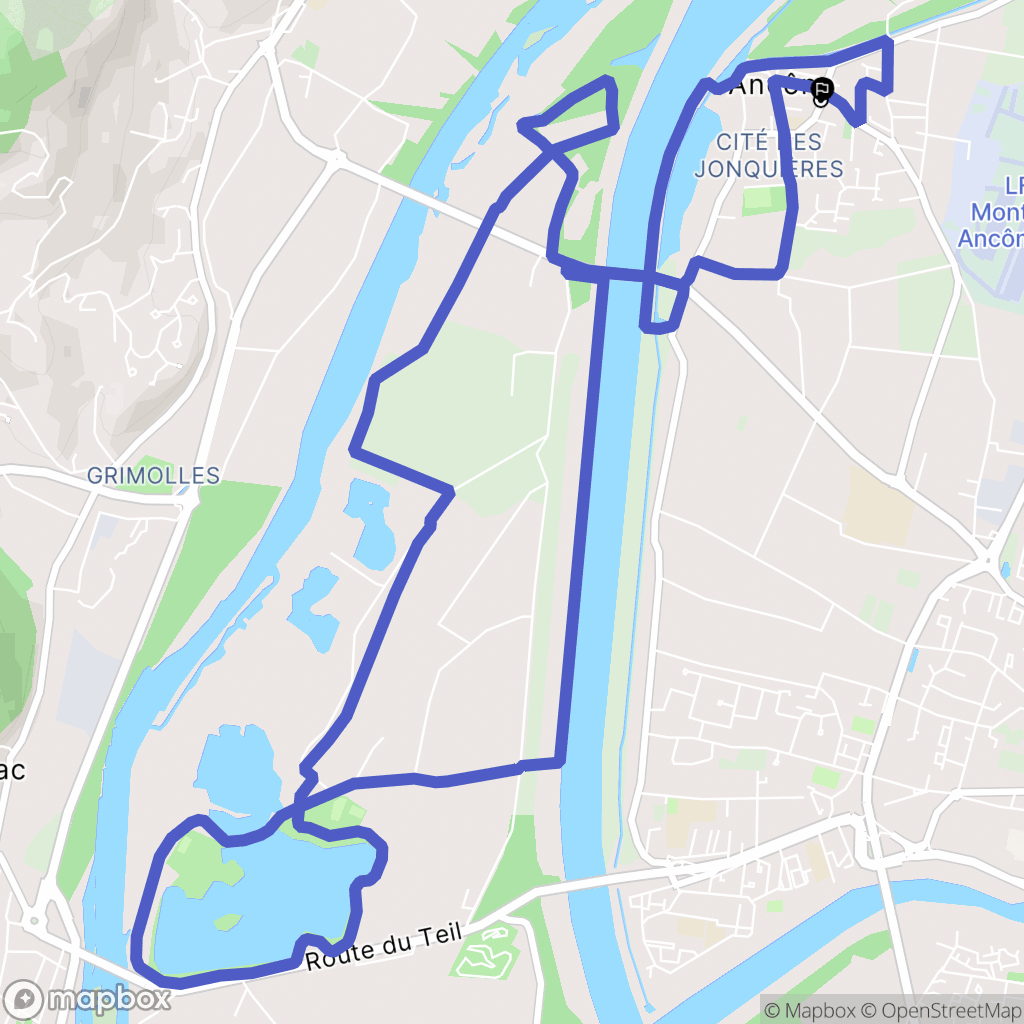 Ancône : carte du parcours de randonnée - France