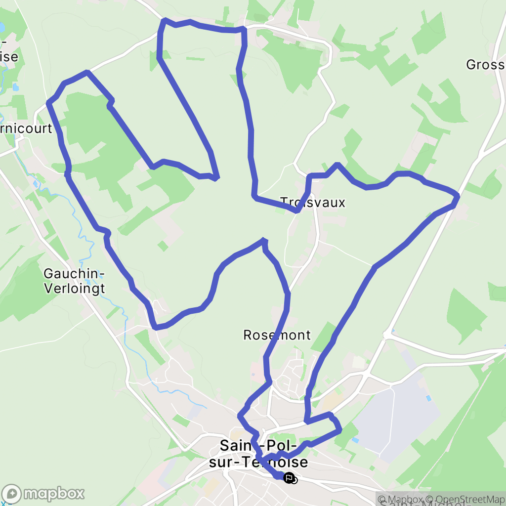 Saint-Pol-sur-Ternoise : carte du parcours de randonnée - France