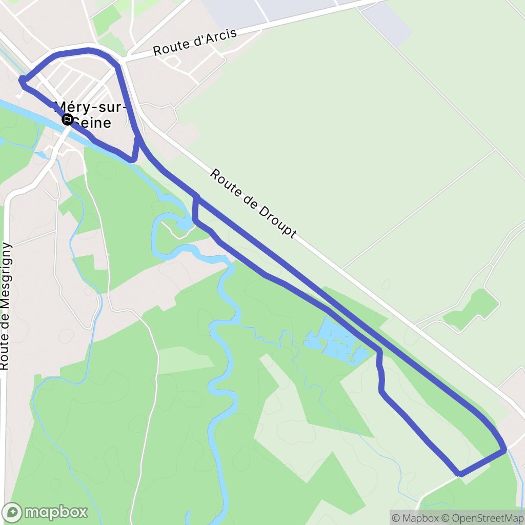 Méry-sur-Seine : carte du parcours de randonnée - France