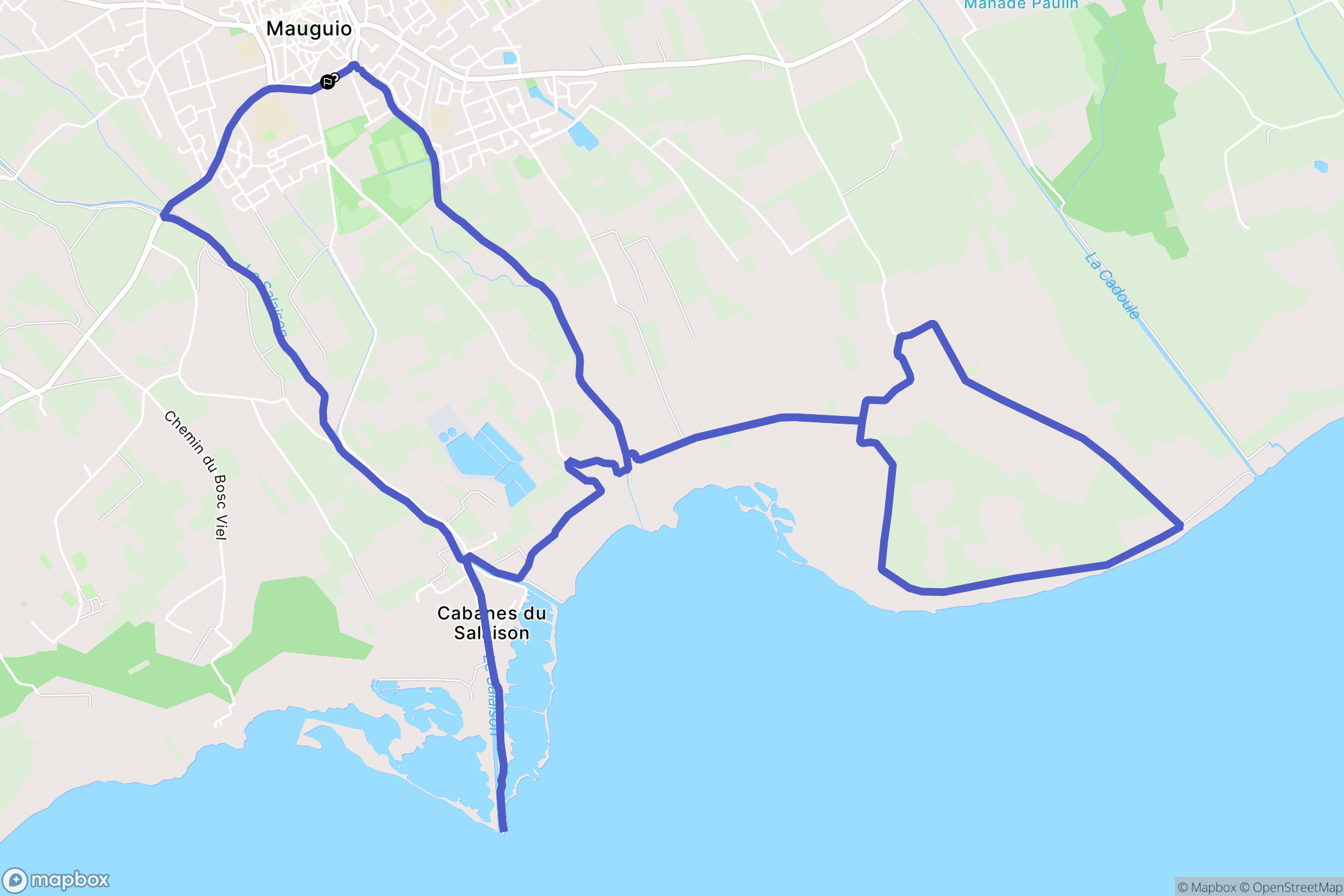 Mauguio : carte du parcours de randonnée - France
