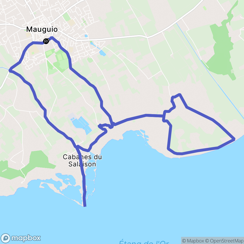 Mauguio : carte du parcours de randonnée - France