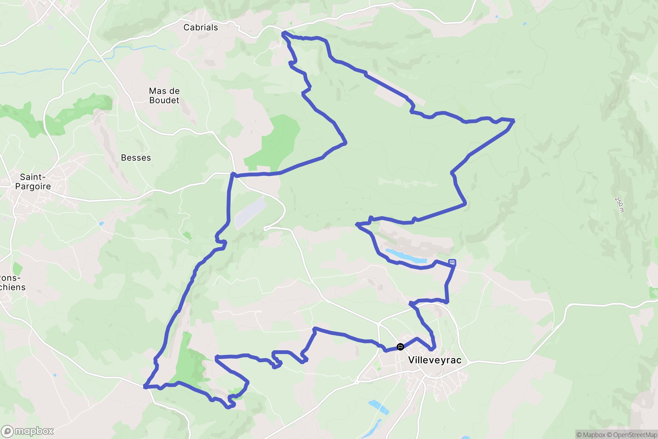 Villeveyrac : carte du parcours de randonnée - France
