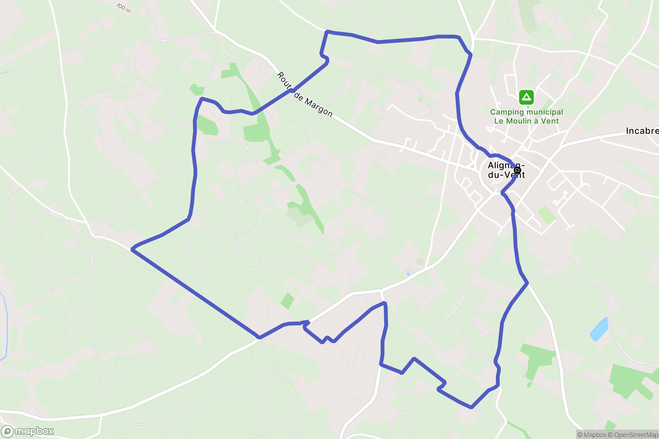 Alignan-du-Vent : carte du parcours de randonnée - France