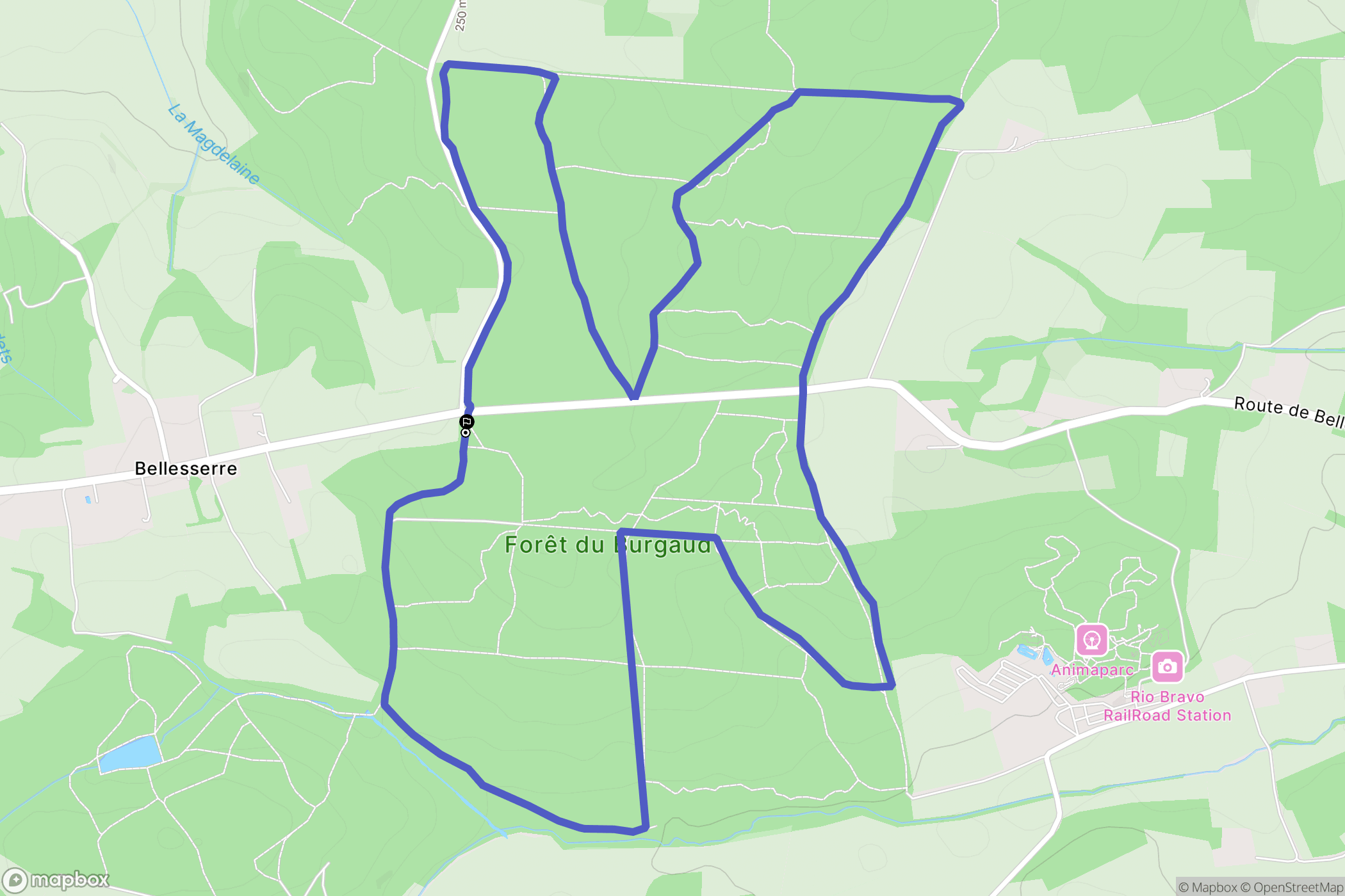 Le Burgaud : carte du parcours de randonnée - France