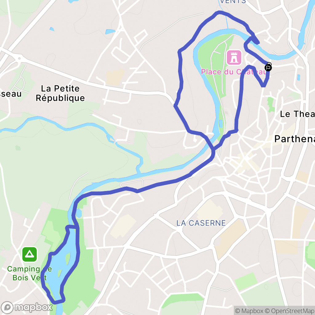 Parthenay : carte du parcours de randonnée - France