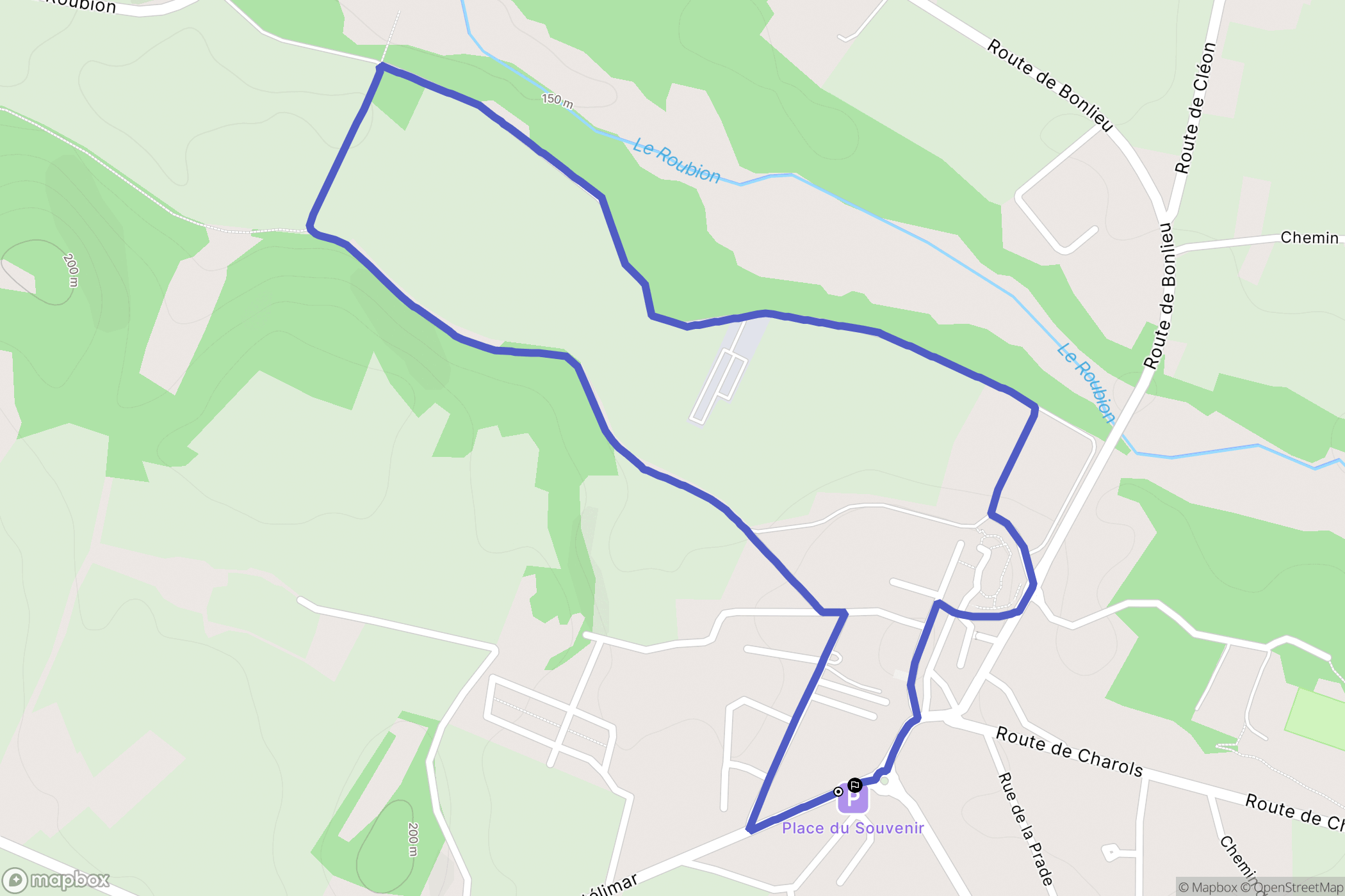 Saint-Gervais-sur-Roubion : carte du parcours de randonnée - France