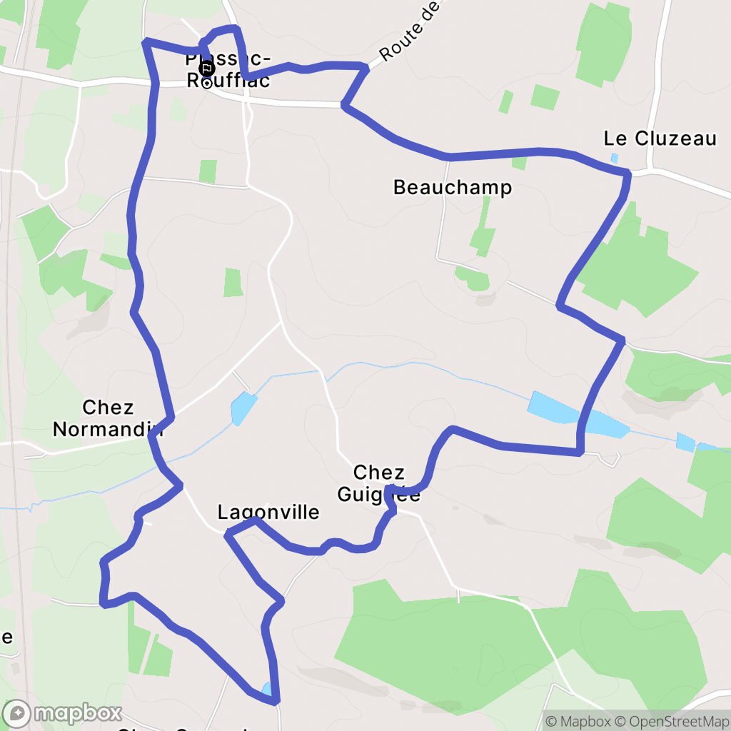 Plassac-Rouffiac : carte du parcours de randonnée - France