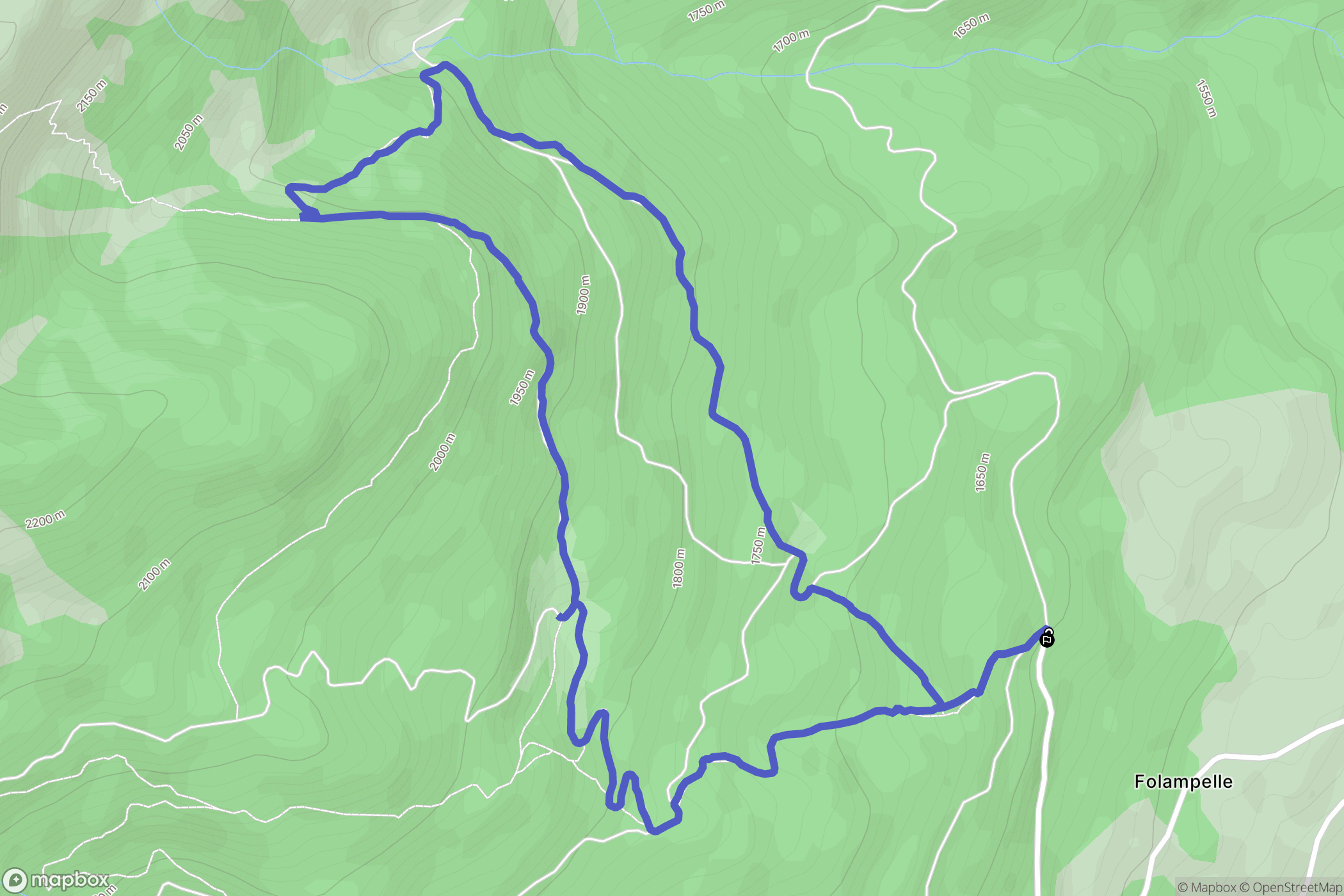 Folampelle, Embrun : carte du parcours de randonnée - France