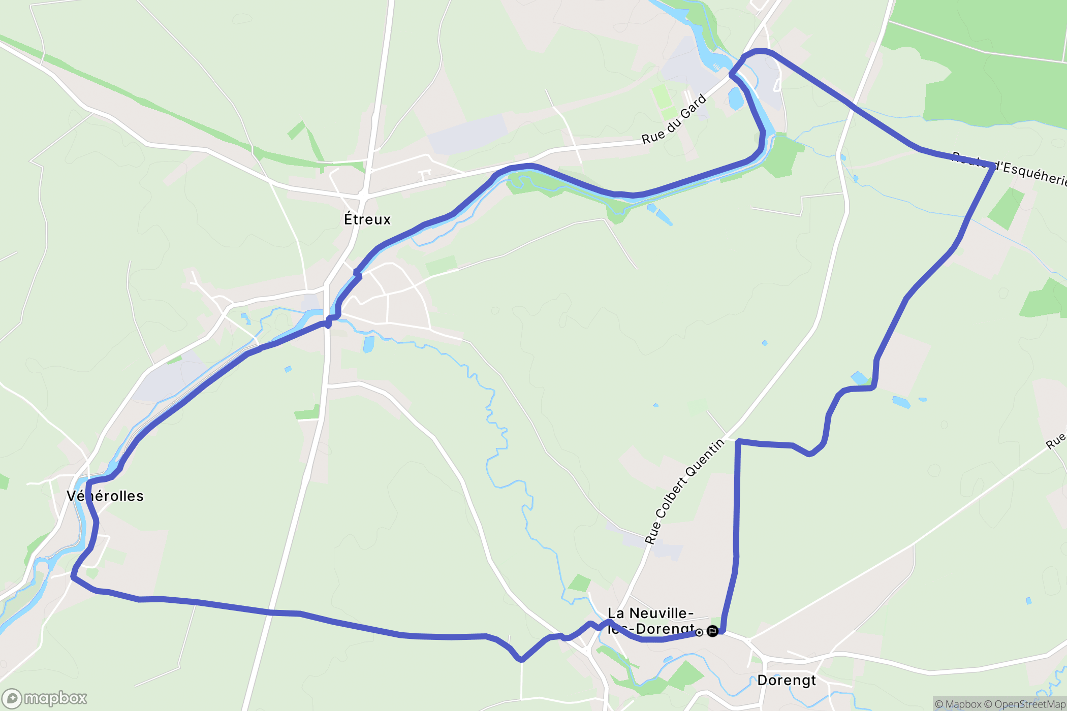 La Neuville-lès-Dorengt : carte du parcours de randonnée - France