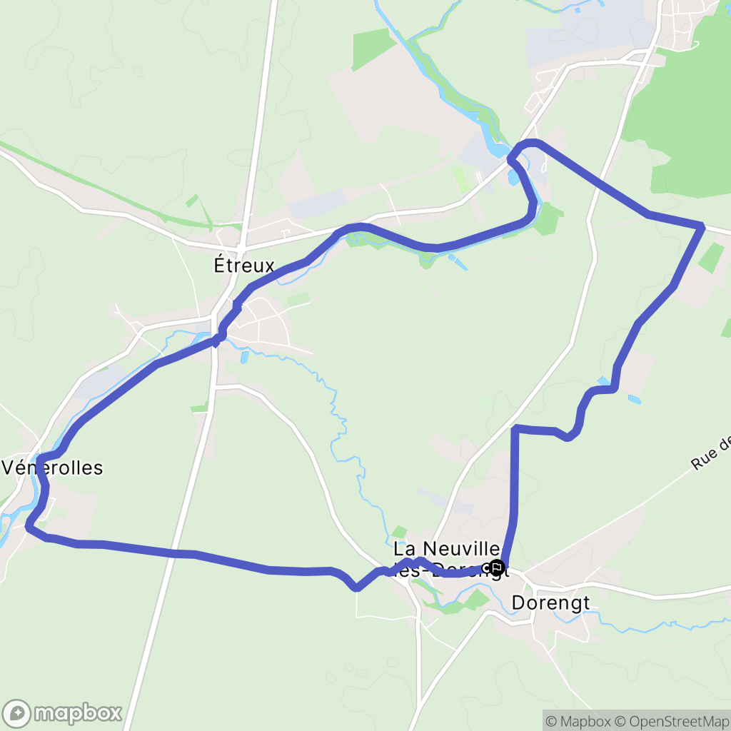 La Neuville-lès-Dorengt : carte du parcours de randonnée - France