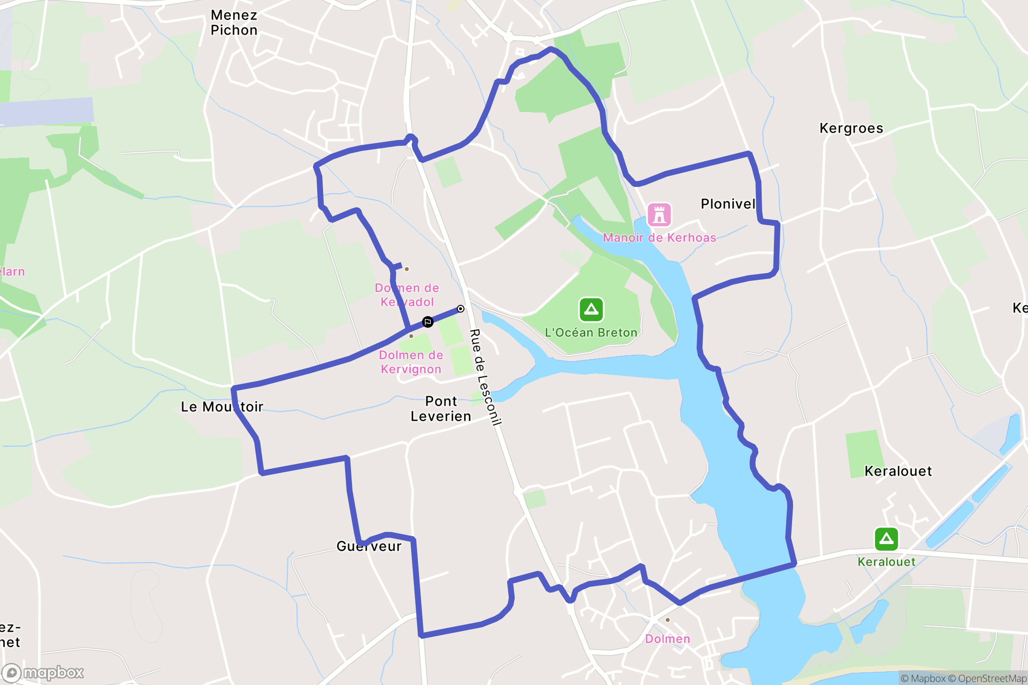 Plobannalec-Lesconil : carte du parcours de randonnée - France