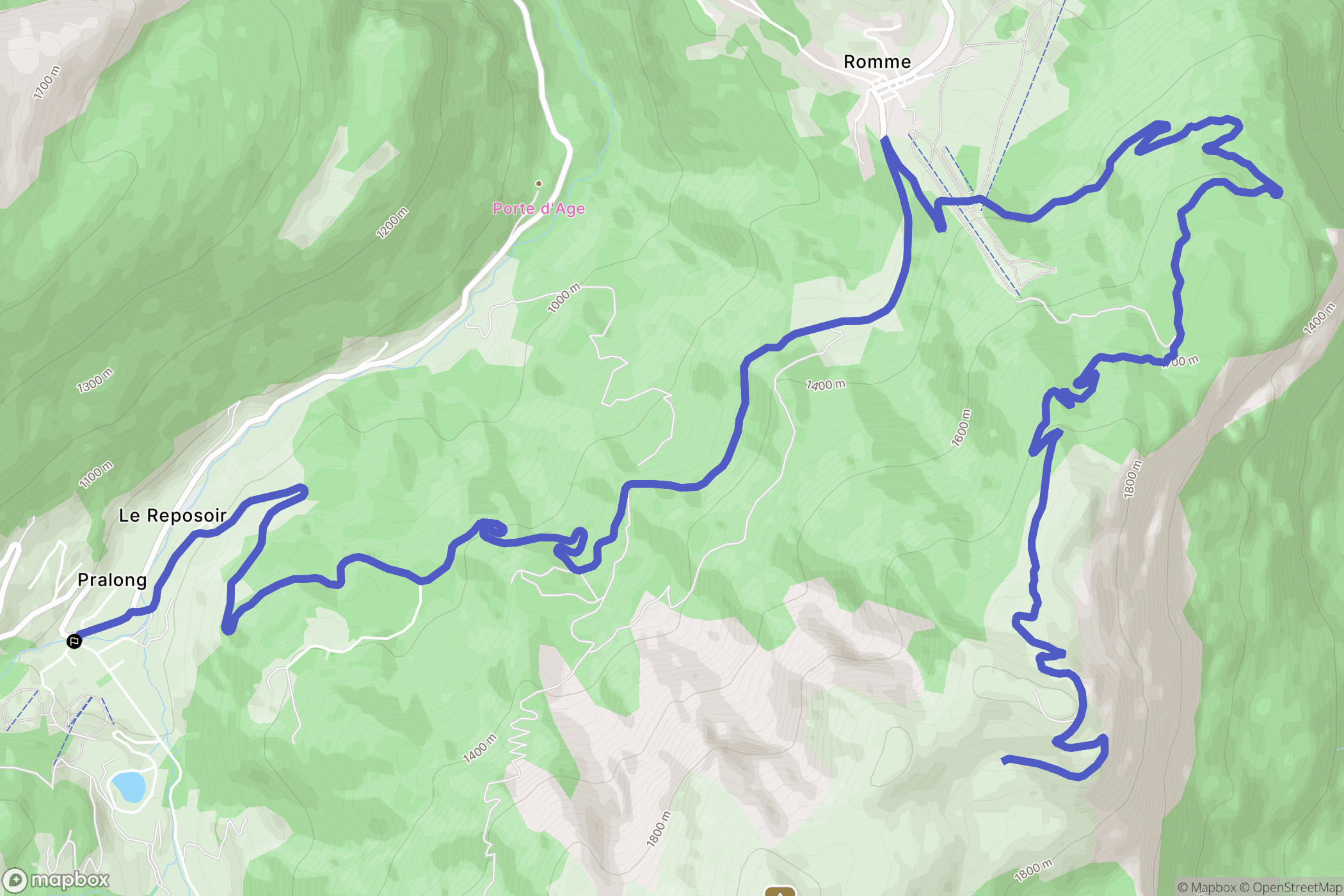 Le Reposoir : carte du parcours de randonnée - France
