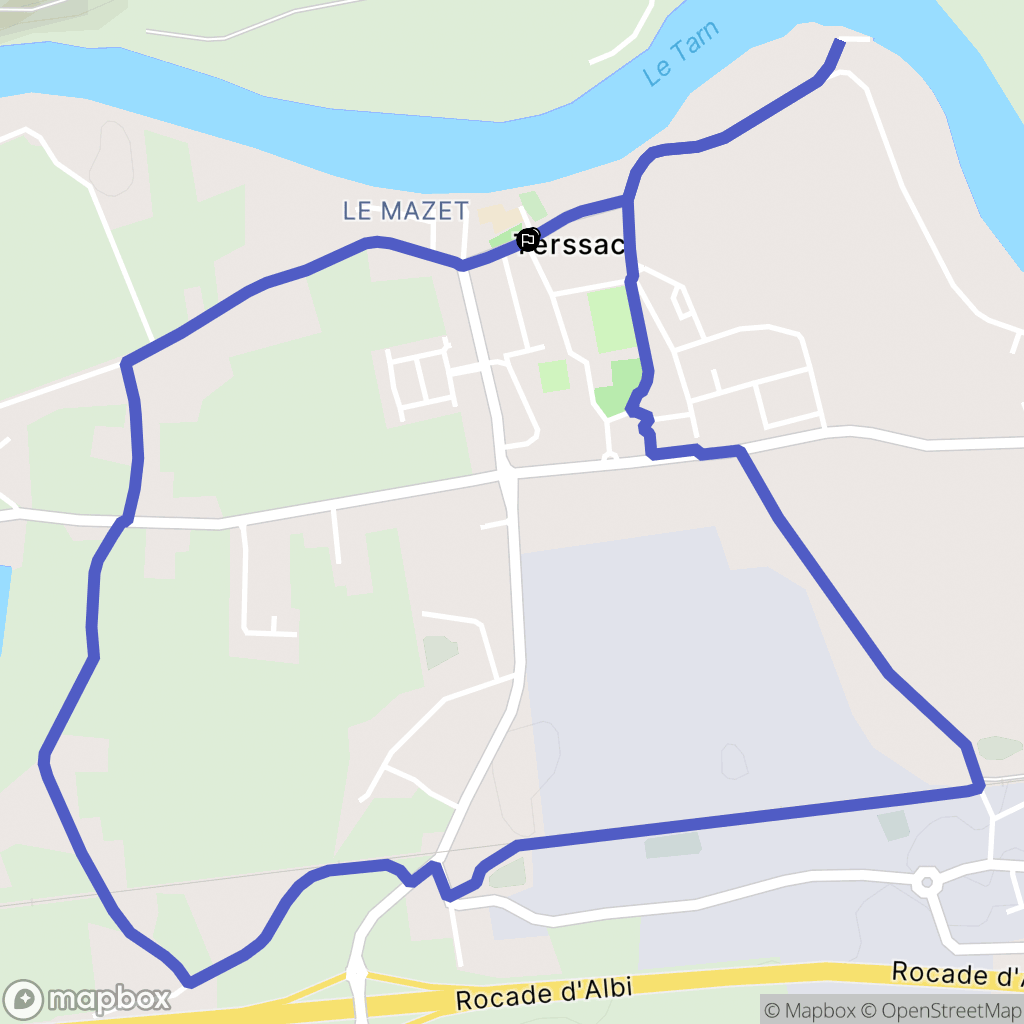 Terssac : carte du parcours de randonnée - France