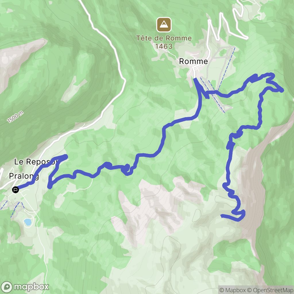 Le Reposoir : carte du parcours de randonnée - France