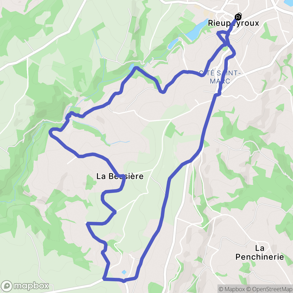 Rieupeyroux : carte du parcours de randonnée - France