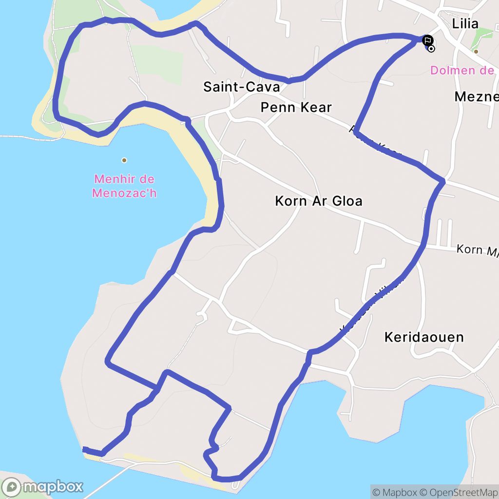 Lilia, Plouguerneau : carte du parcours de randonnée - France