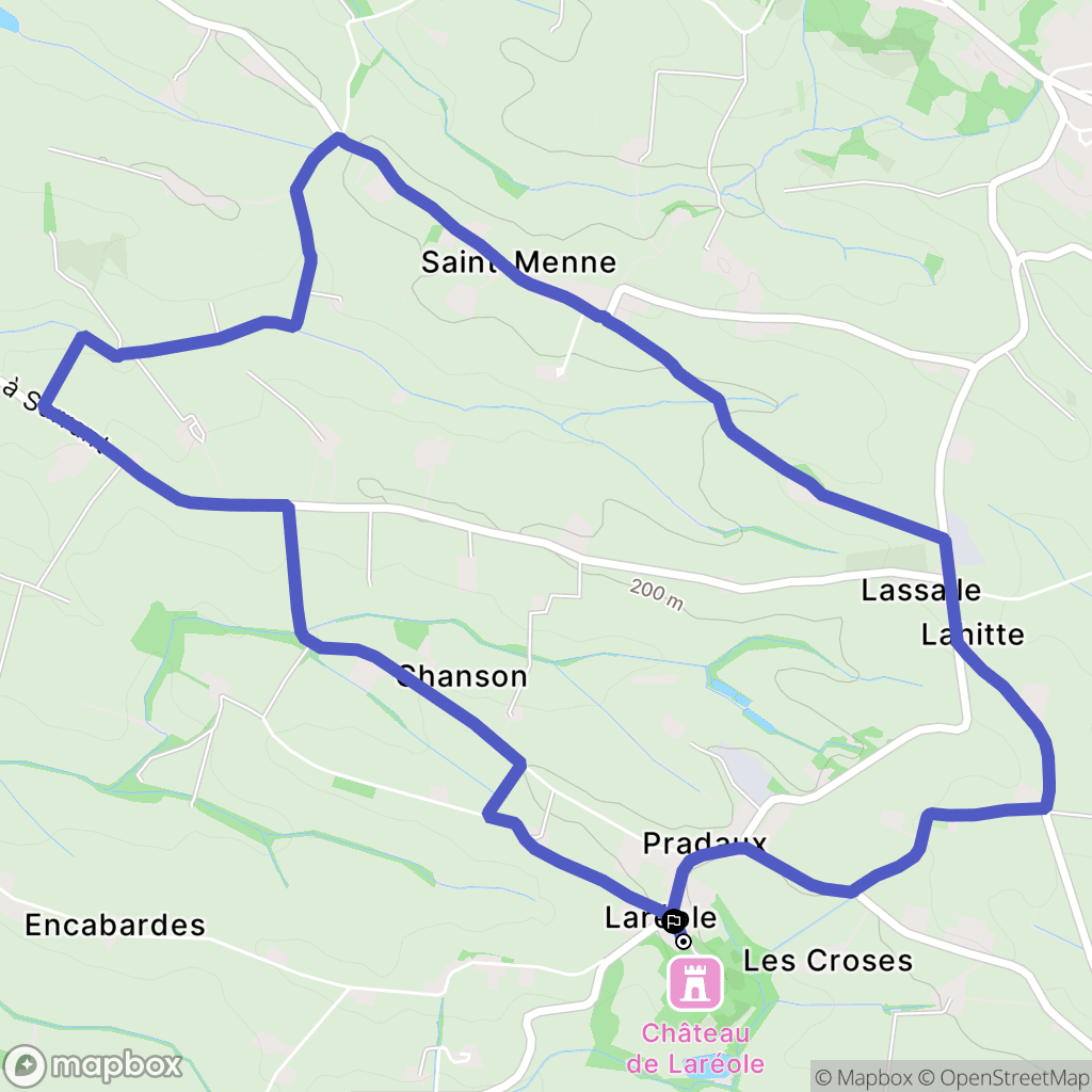 Laréole : carte du parcours de randonnée - France