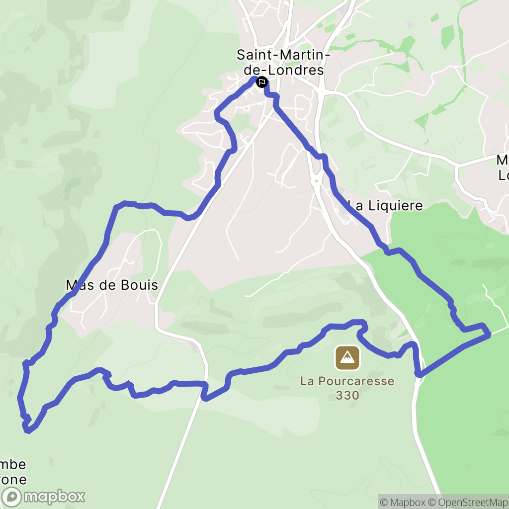 Saint-Martin-de-Londres : carte du parcours de randonnée - France
