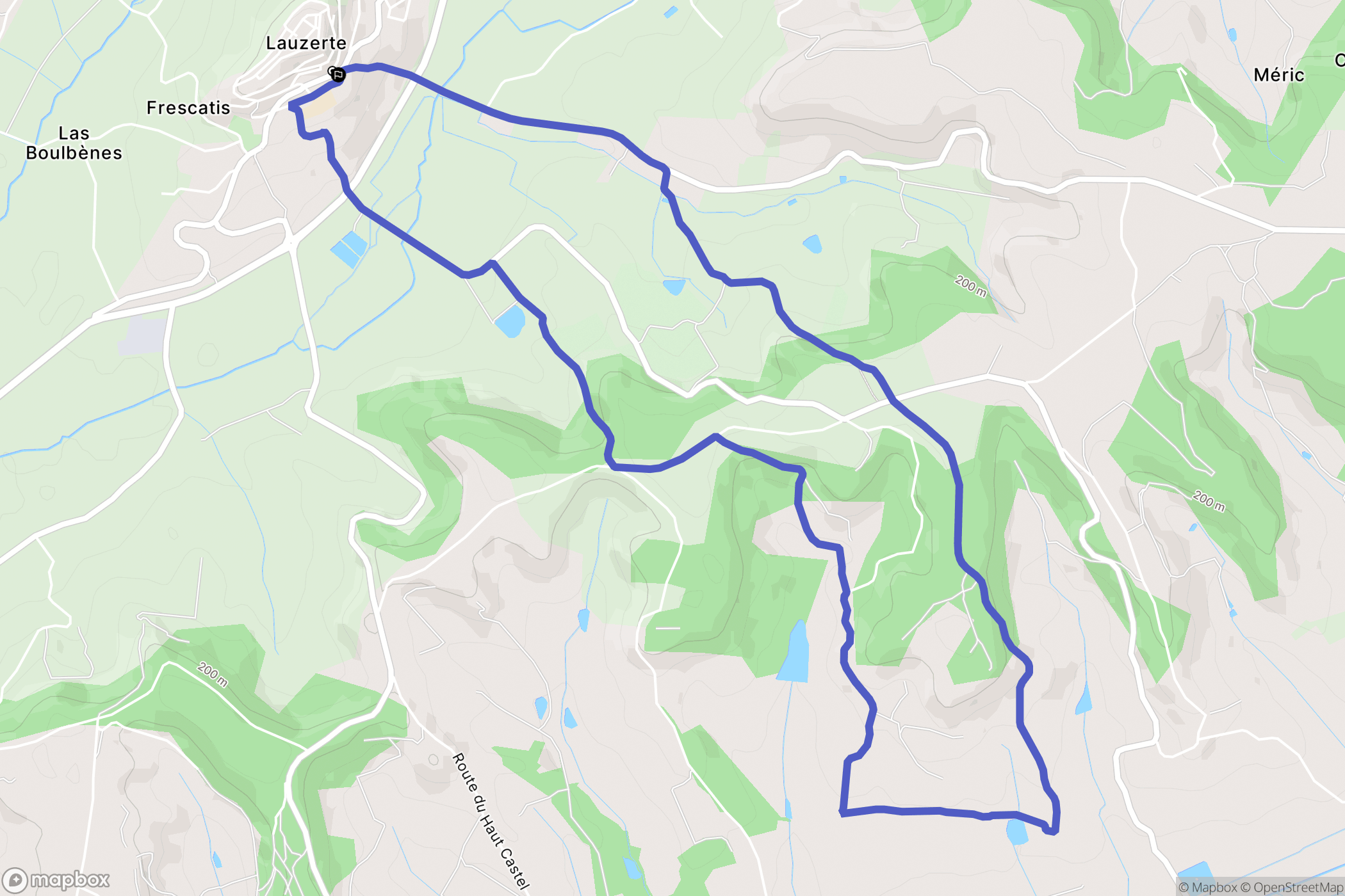 Lauzerte : carte du parcours de randonnée - France