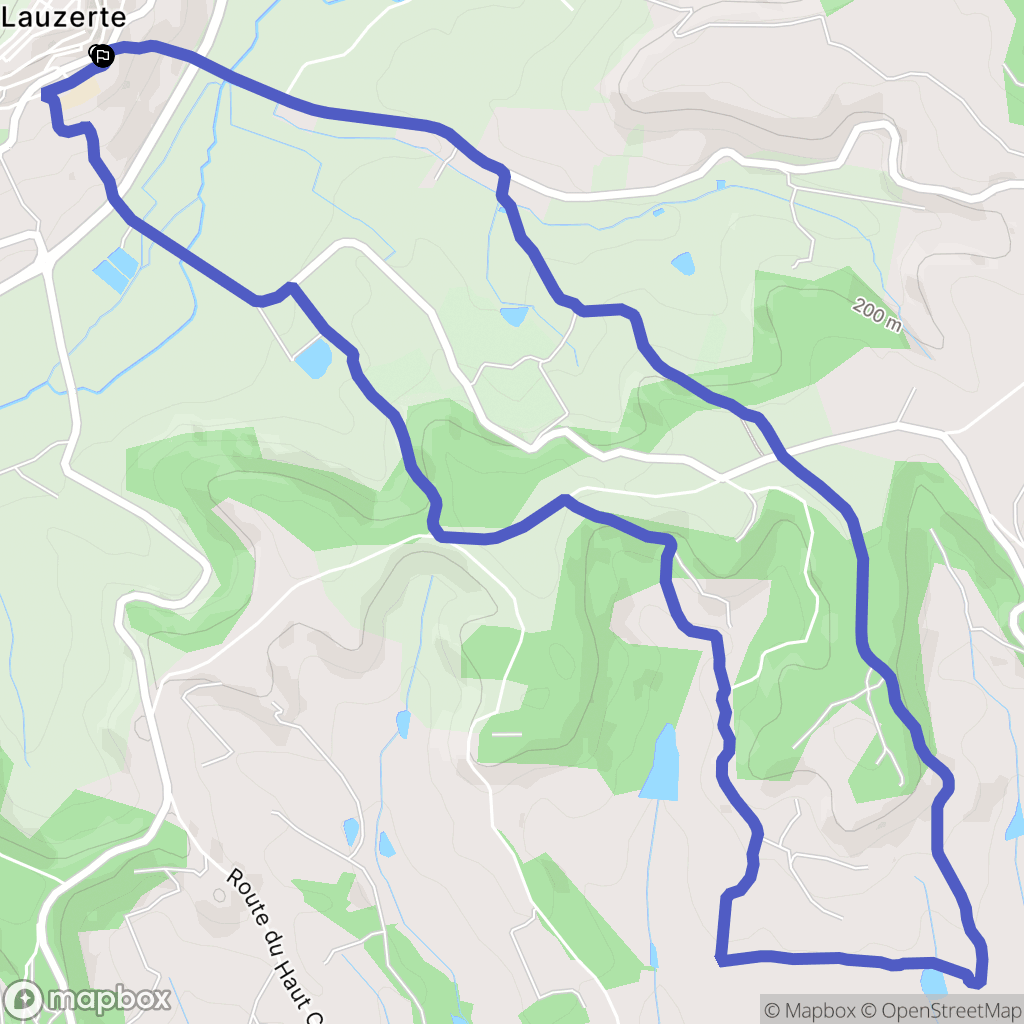 Lauzerte : carte du parcours de randonnée - France