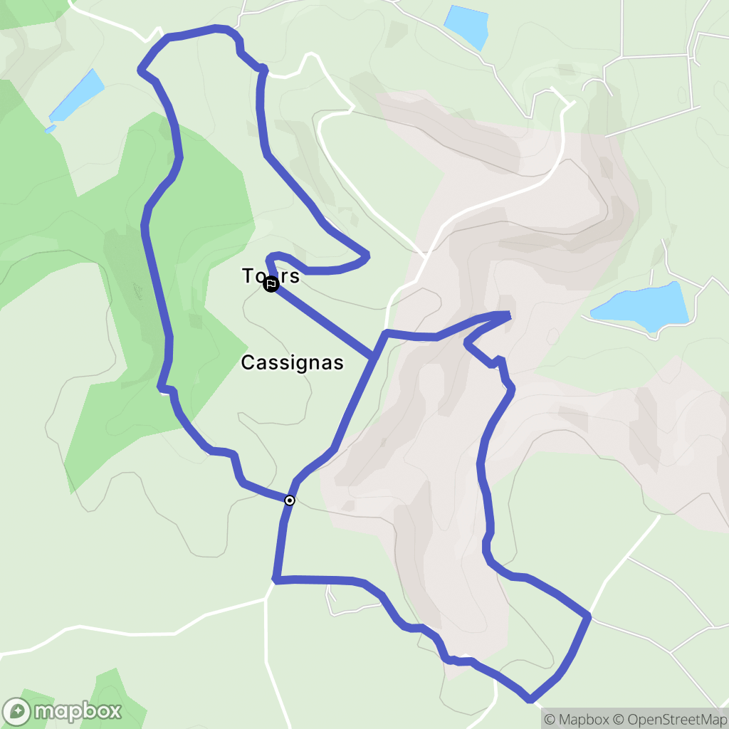 Cassignas : carte du parcours de randonnée - France