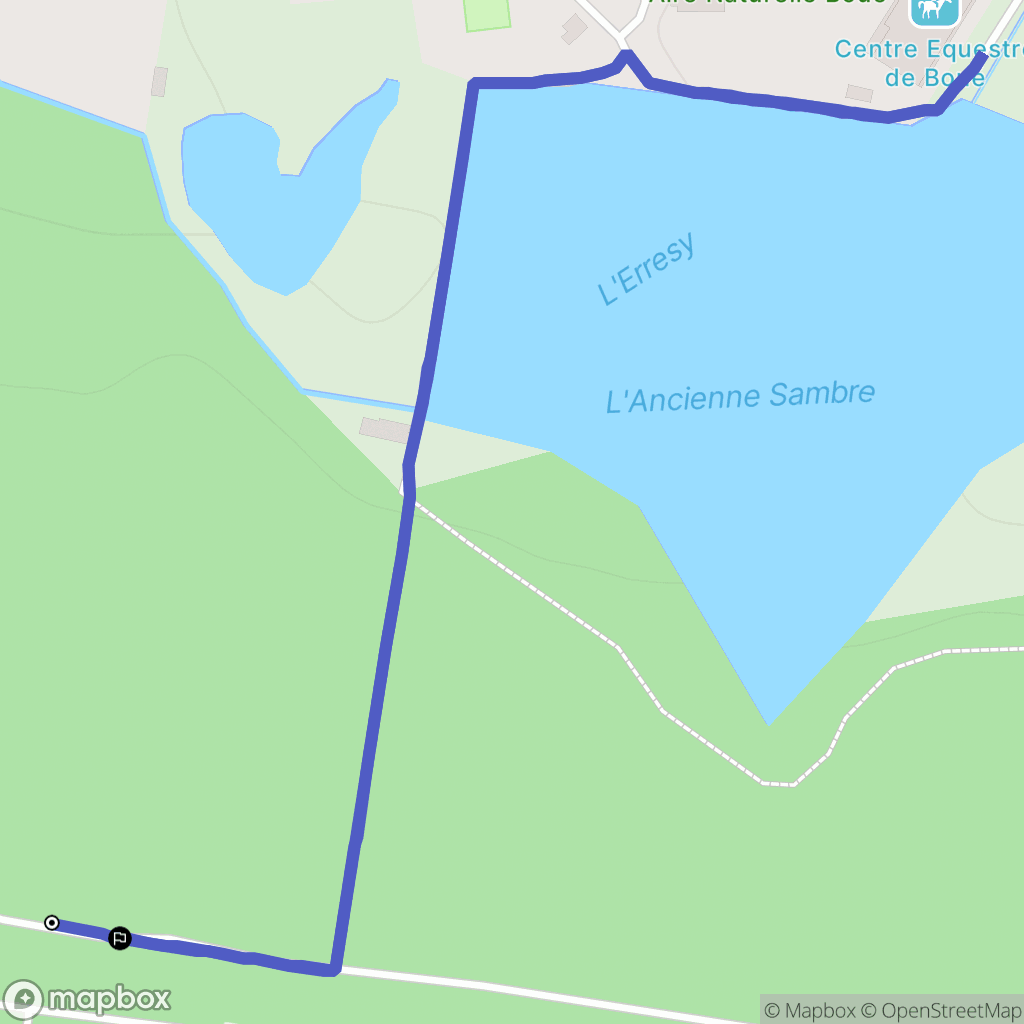 Boué : carte du parcours de randonnée - France