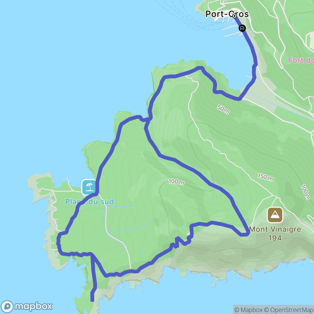 Hyères : carte du parcours de randonnée - France