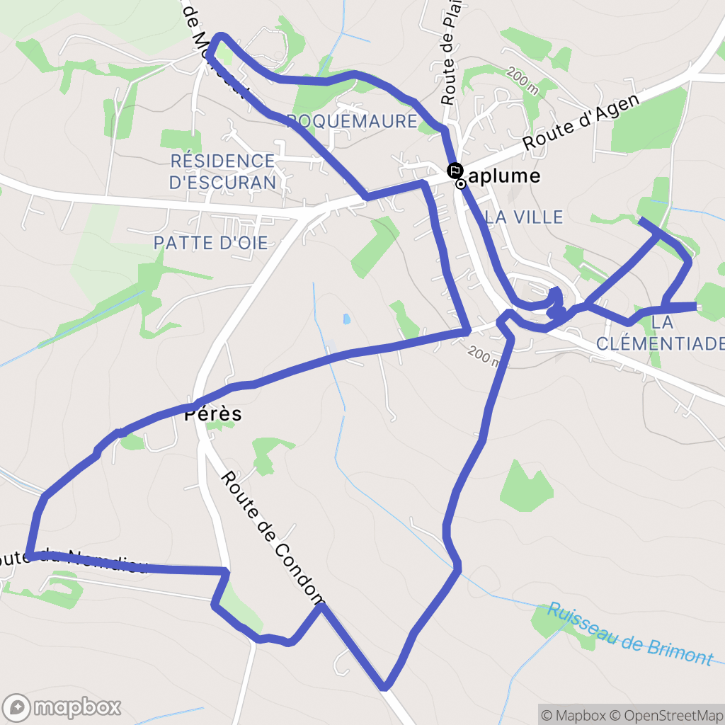 Laplume : carte du parcours de randonnée - France