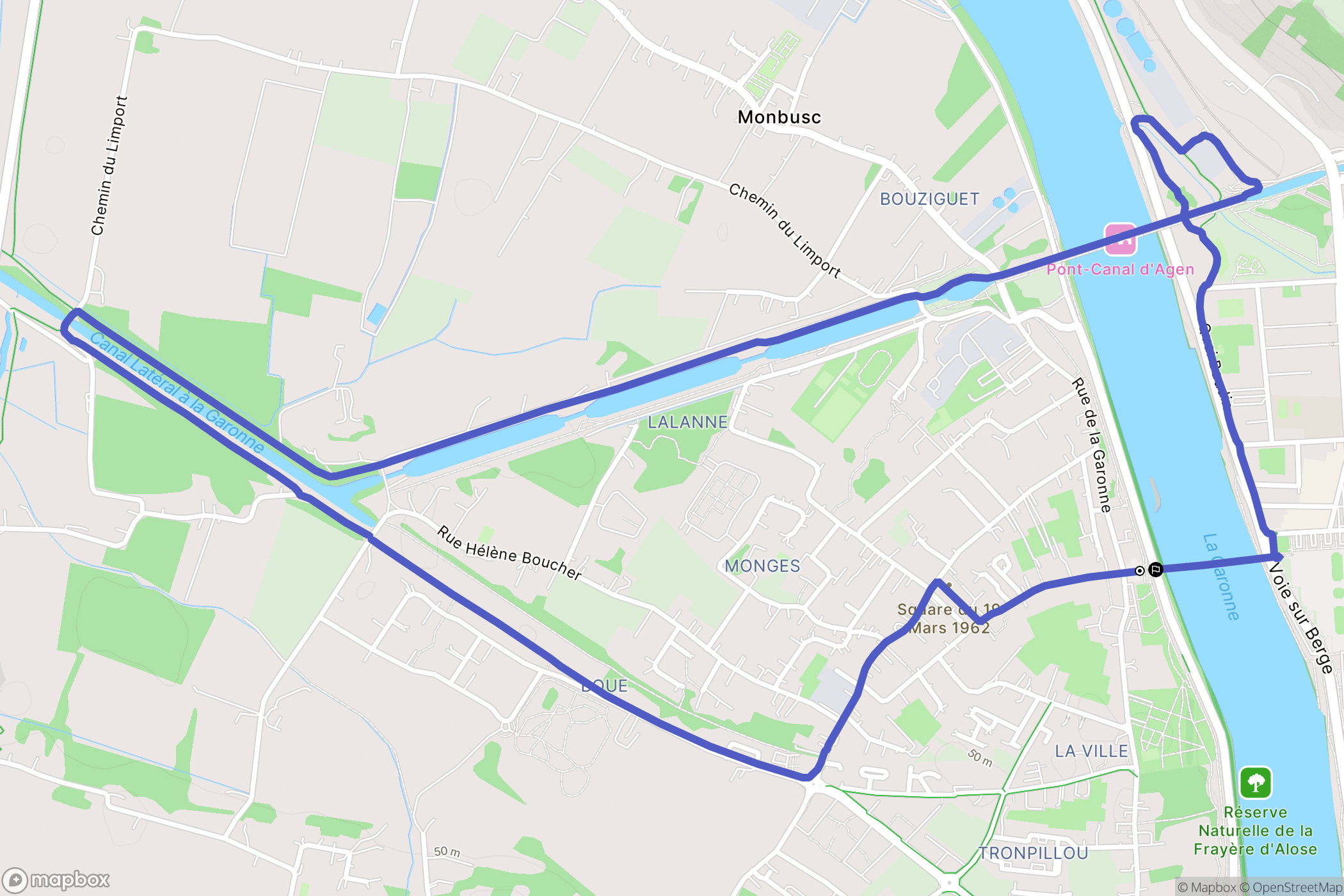 Le Passage : carte du parcours de randonnée - France