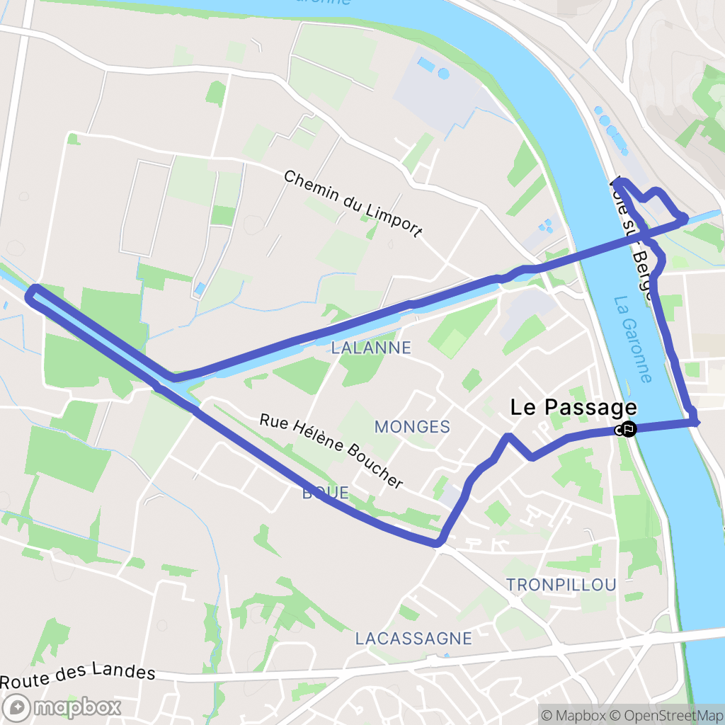 Le Passage : carte du parcours de randonnée - France