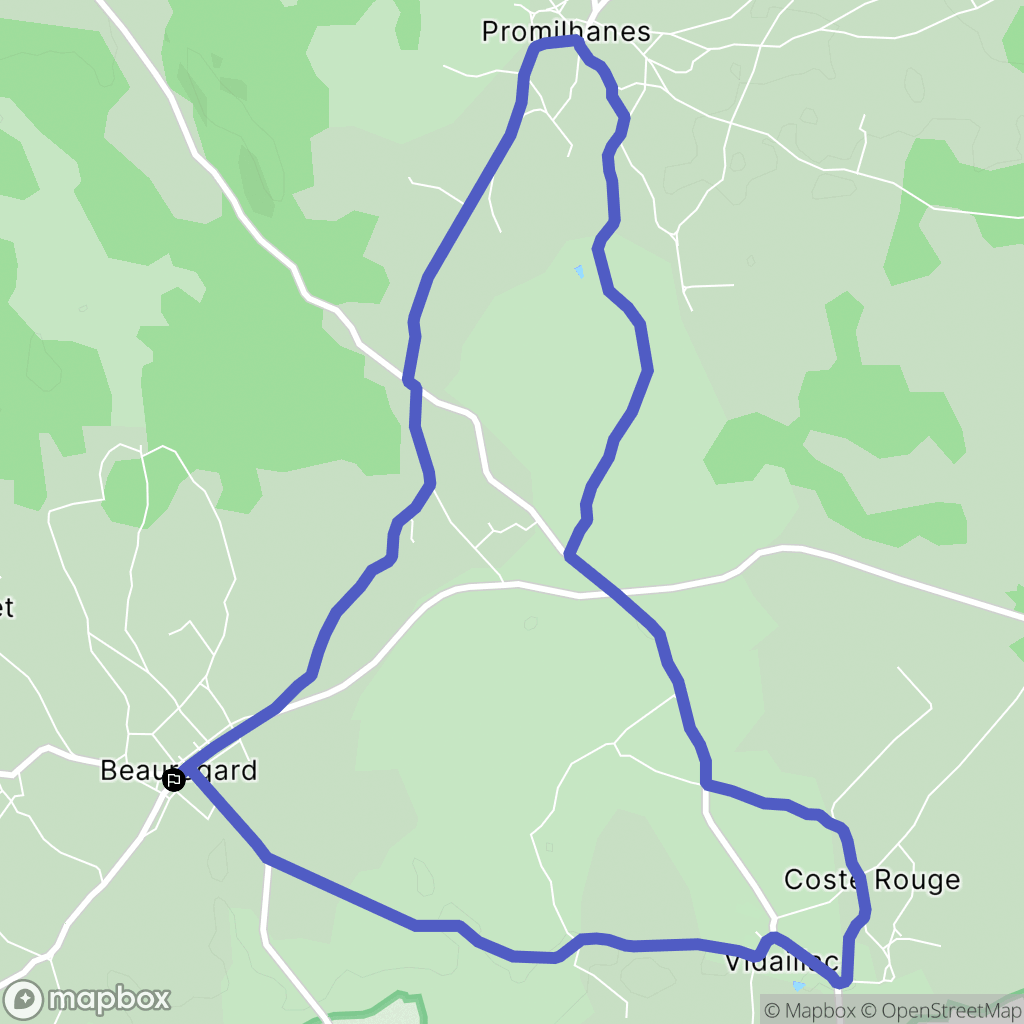 Beauregard : carte du parcours de randonnée - France
